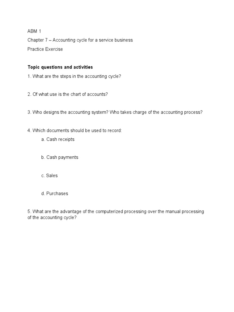 ABM 1 Chapter 7 Exercise | PDF