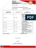 Individual Workweek Accomplishment Report: (Enclosure No. 2 To Deped Memorandum No. 043, S. 2020)