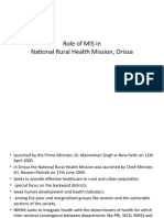 Role of MIS in National Rural Health Mission, Orissa