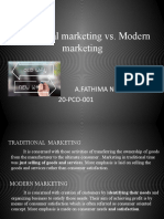 Traditional Marketing vs. Modern Marketing: A.Fathima Nowreen 20-PCO-001