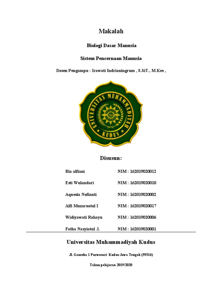 Makalah Sistem Pencernaan Manusia | PDF