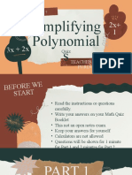 Grade 7 Mathematics: Simplifying Polynomial S