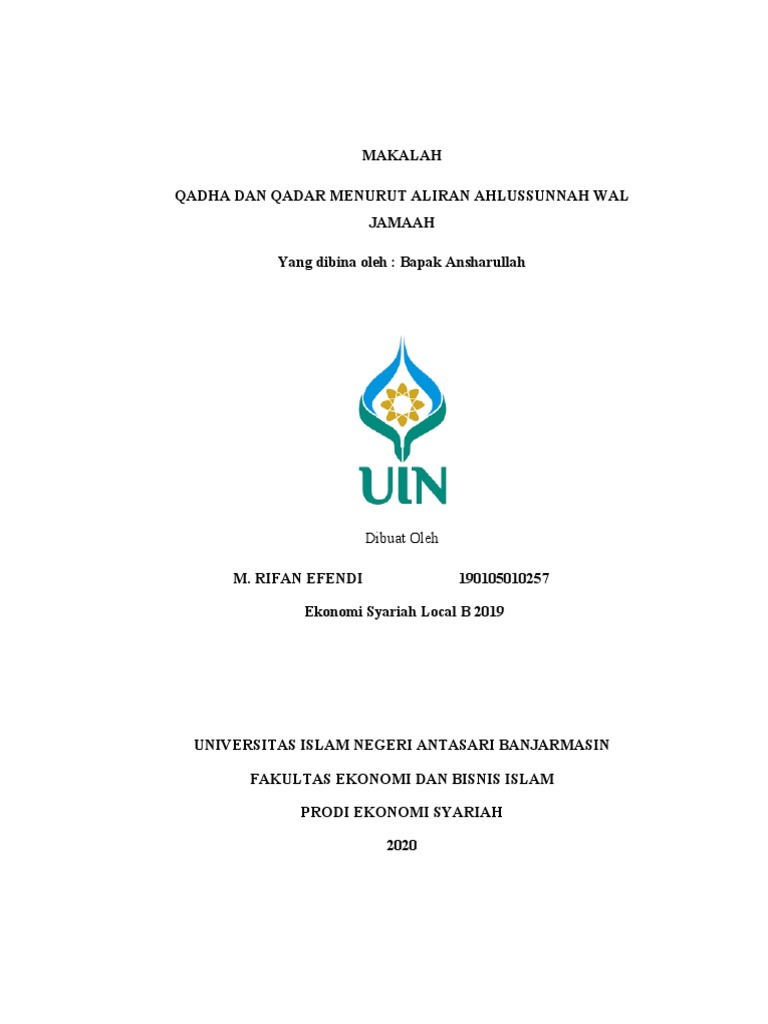 Rifan Efendi Tauhid Qadha Qadar Pdf