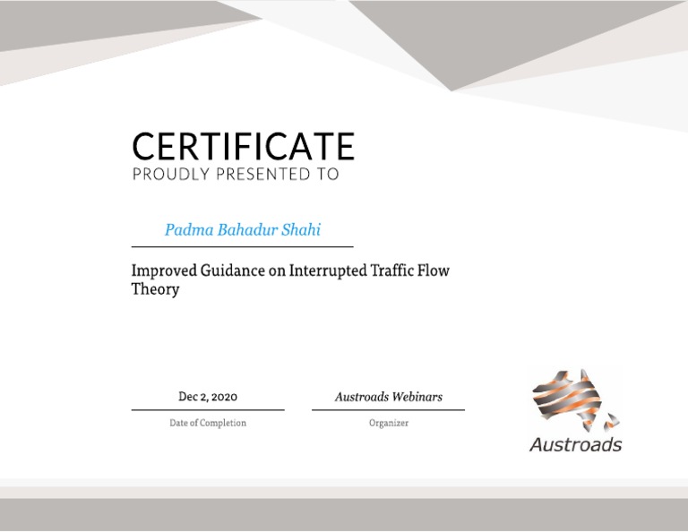 Austro Road Certificate | PDF