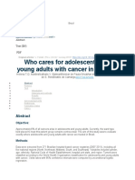 Who Cares For Adolescents and Young Adults With Cancer in Brazil?