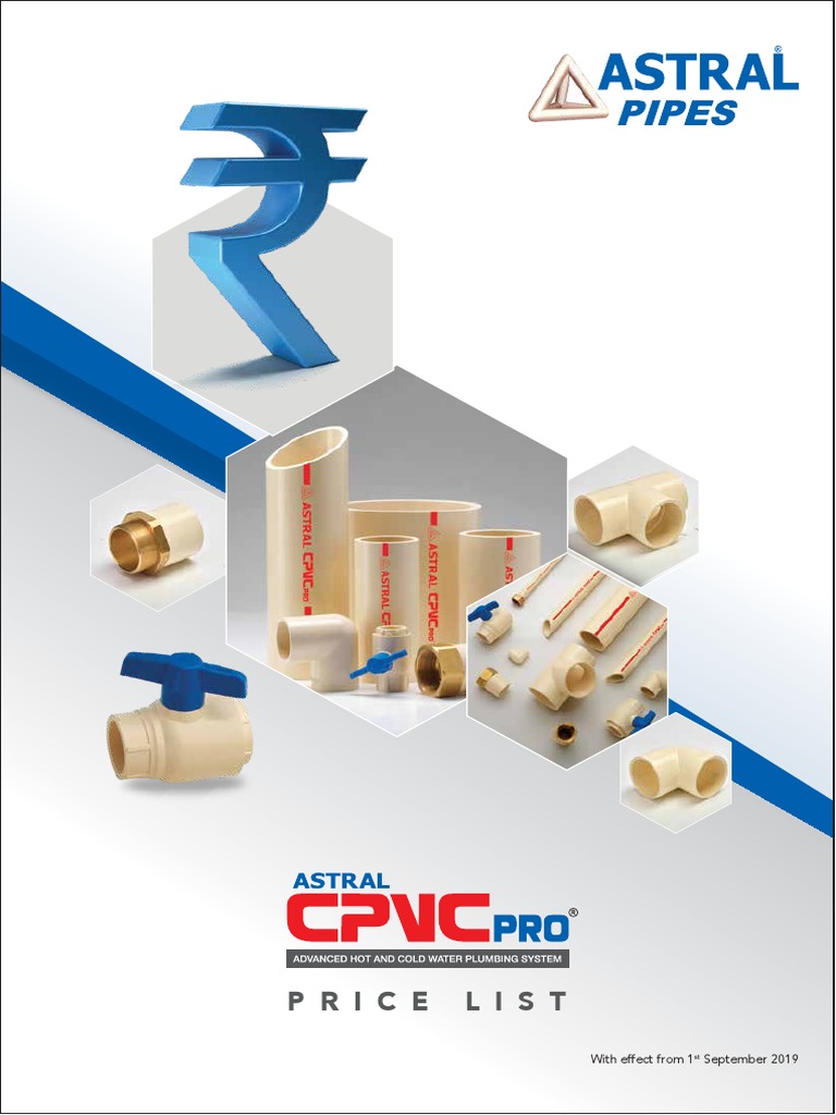 Astral CPVCPro Price List Comprehensive Pricing Details for CPVC Piping Systems and Fittings