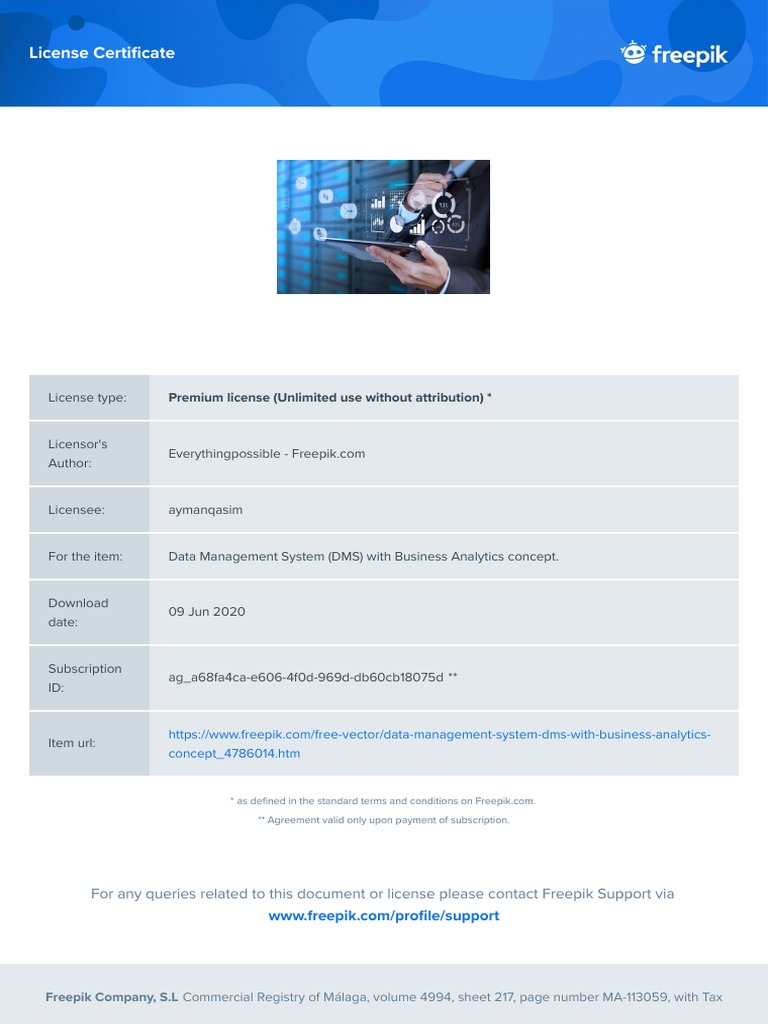 Premium License for Data Management System | PDF | License | Software