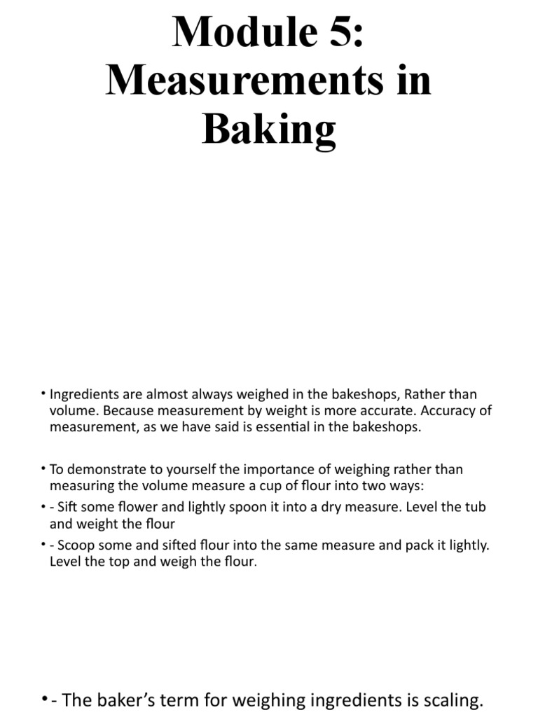 Importance of Accurate Baking Measurements | PDF | Cooking, Food & Wine ...