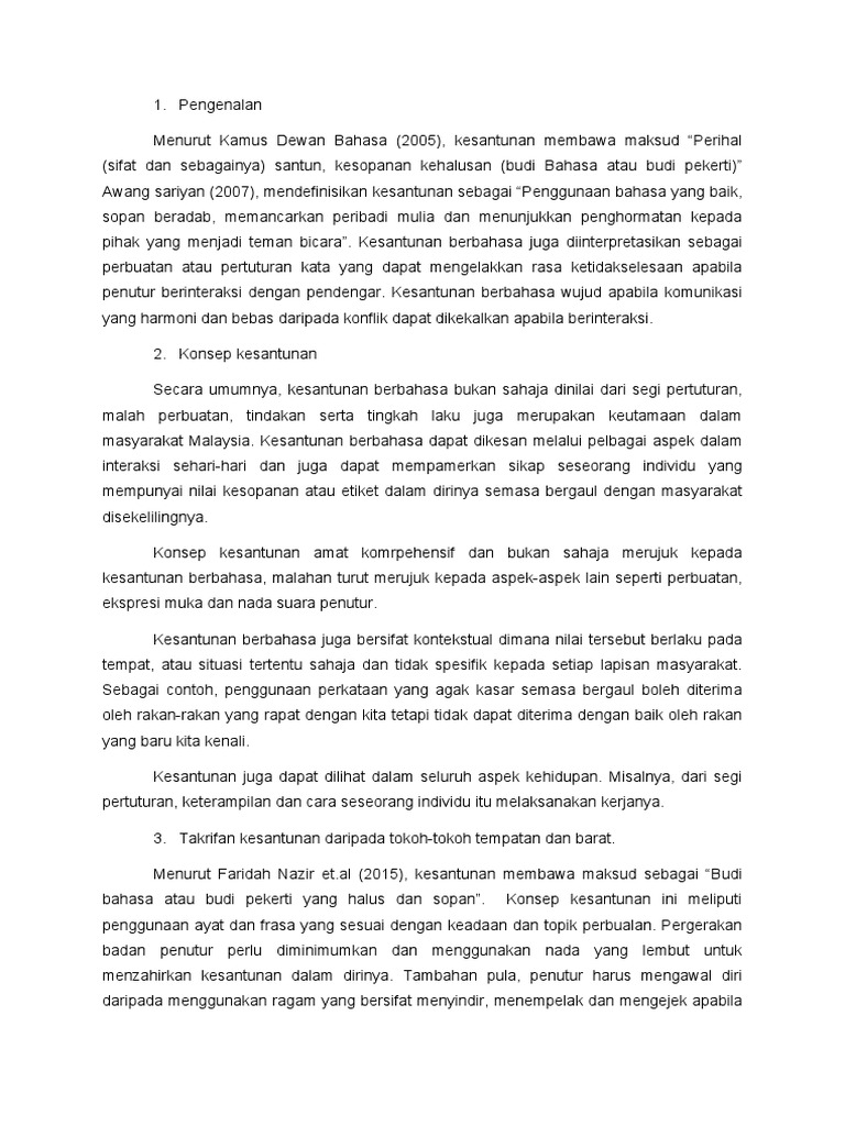 Kesantunan Dan Budi Bahasa Pdf