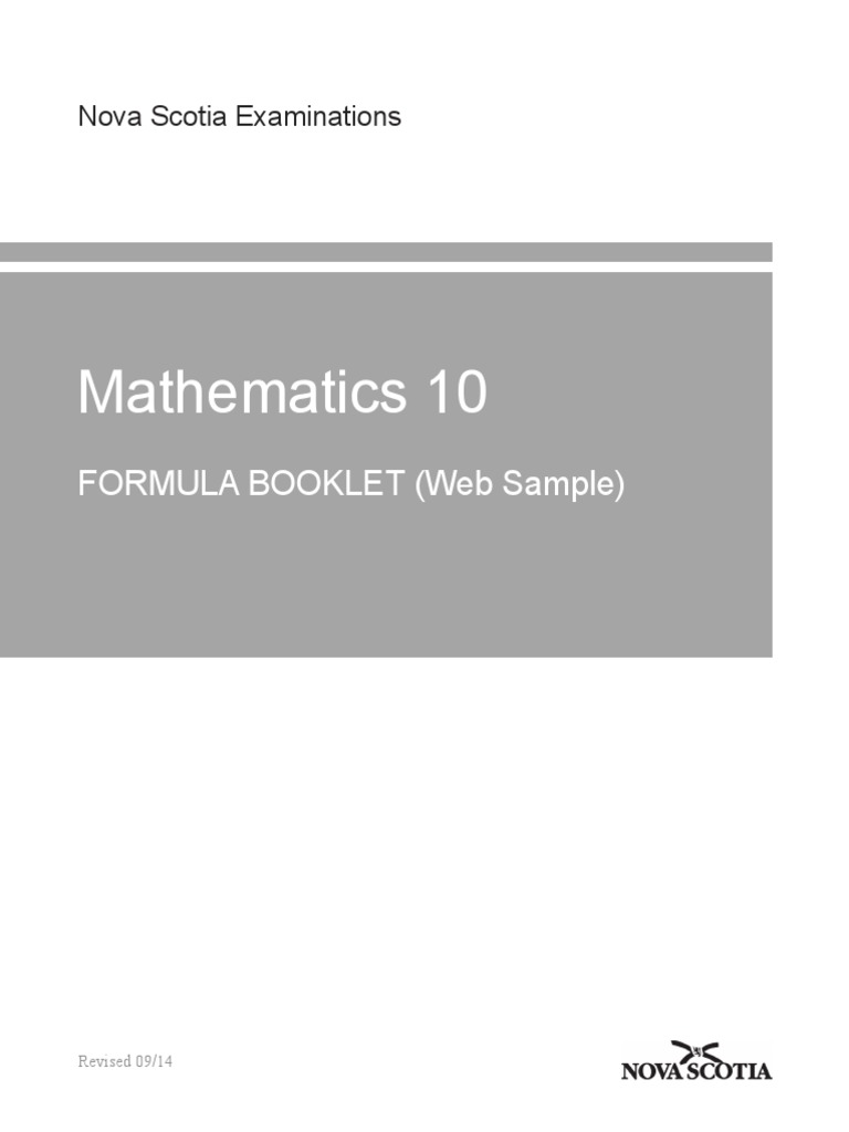 Grade 10 Math Formula Booklet | PDF | Area | Euclidean Geometry