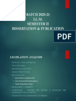BATCH 2020-21 LL.M. Semester Ii Dissertation & Publication