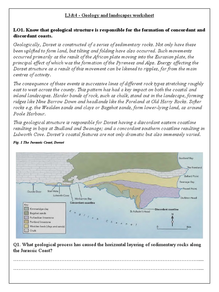 Concordant and Discordant Coastlines in Dorset | PDF | Rock (Geology ...
