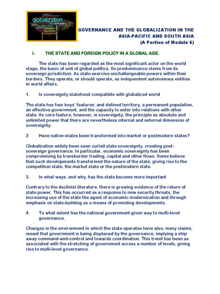 Governance and The Globalization in The Asia - Pacific | PDF ...