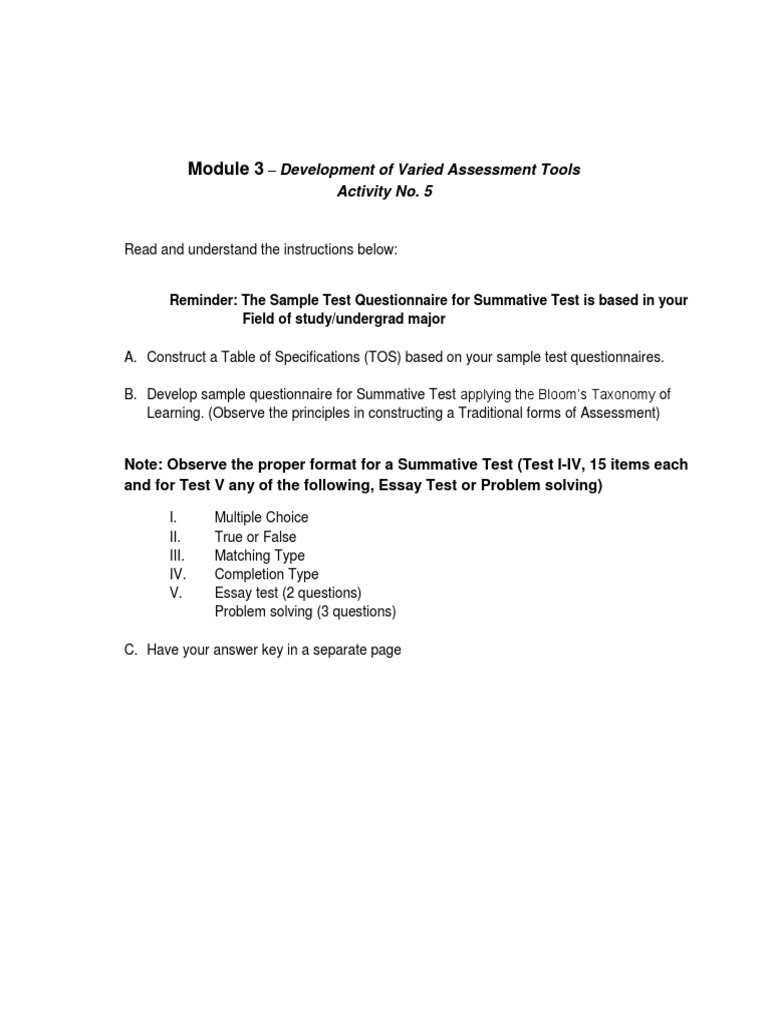 DPE 104 Module 3-Activity 5-Updated | PDF