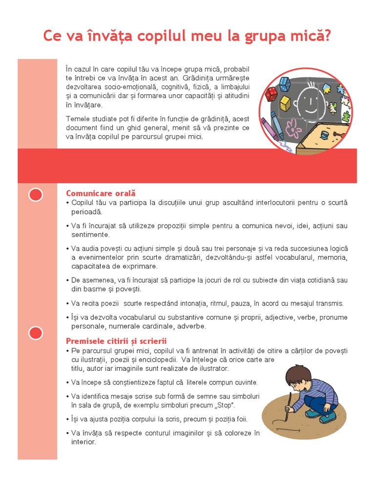 Ce Va Invata Copilul Meu in Grupa Mica | PDF