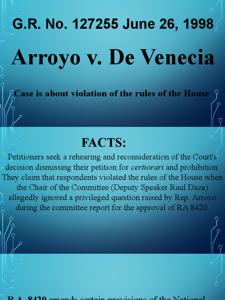 G r no 127255 june 26 1998 arroyo v de venecia pdf
