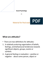 Material For Final Exam: Social Psychology