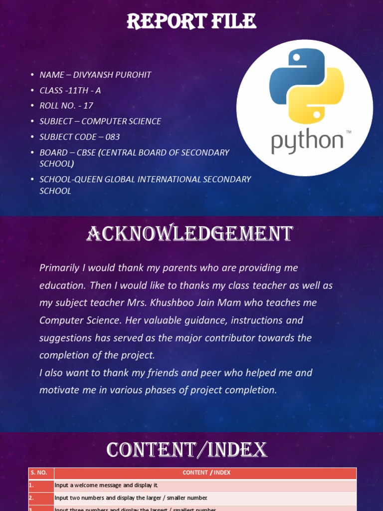 Report on Programming Exercises in Python: Solutions and Code for ...