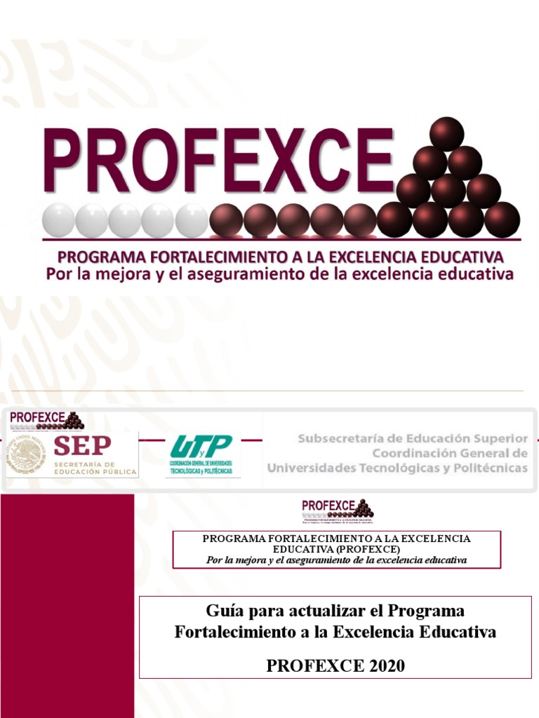 Guía PROFEXCE 2020 para Excelencia Educativa | PDF | Planificación ...