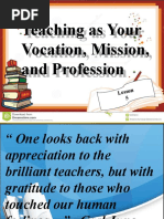 Teaching As Your Vocation Mission and PR