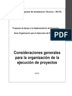 Consideraciones Generales Para La Organización de La Ejecución de Proyectos. Unidad Regional de Asistencia Técnica - RUTA - PDF Free Download