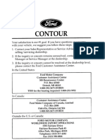 123 First Generation MK1 Ford Mondeo Owners Manual