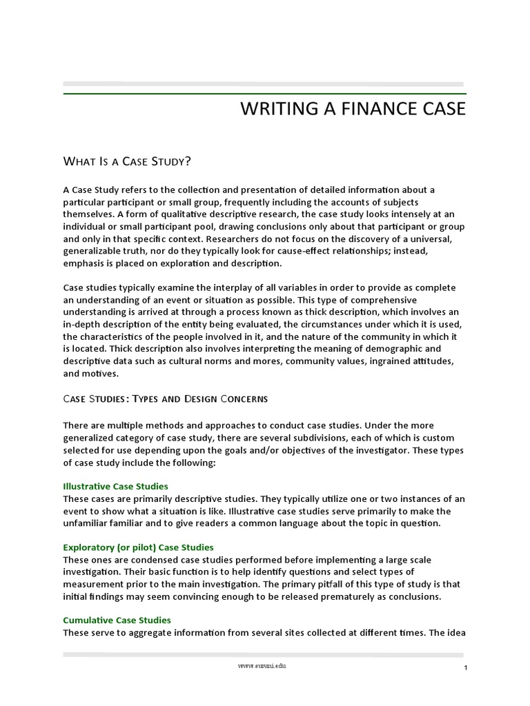 A Concise Guide to Writing an Effective Finance Case Study | PDF | Case ...