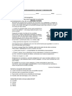 Evaluación Diagnóstica Lenguaje y Comunicación