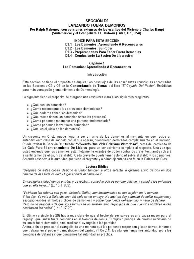 D9.1 - Los Demonios Aprendiendo A Reconocerlos | PDF | Demonios | Diablo