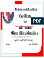 certificate of football championship
