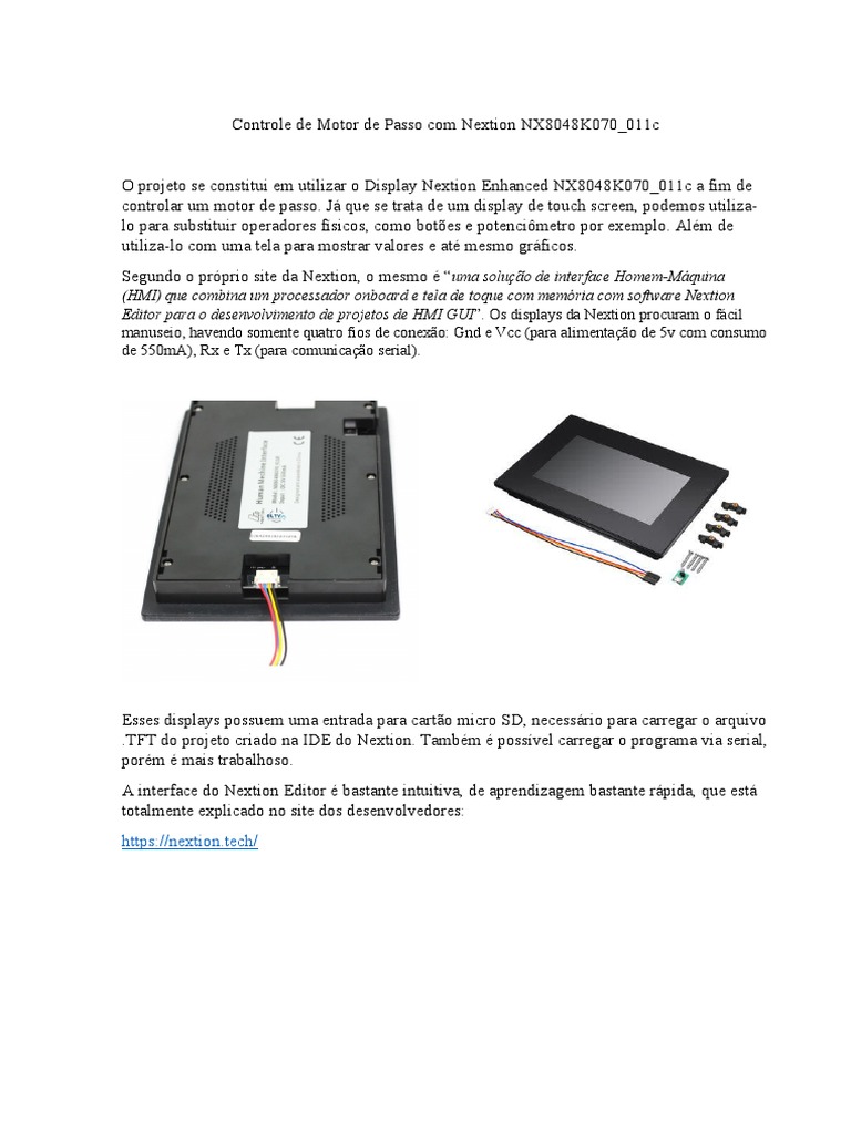 Controle de Motor com Display Nextion | PDF | Computadores | Tecnologia ...