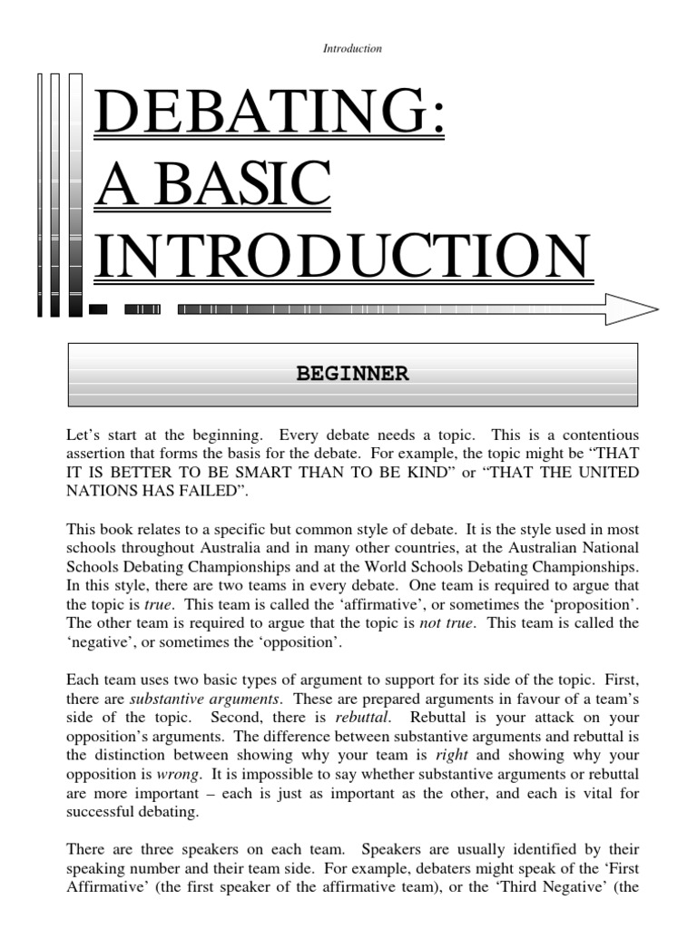 debate script example for first negative speaker