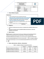 Difusión de gases: Relación entre masa molar y velocidad de difusión