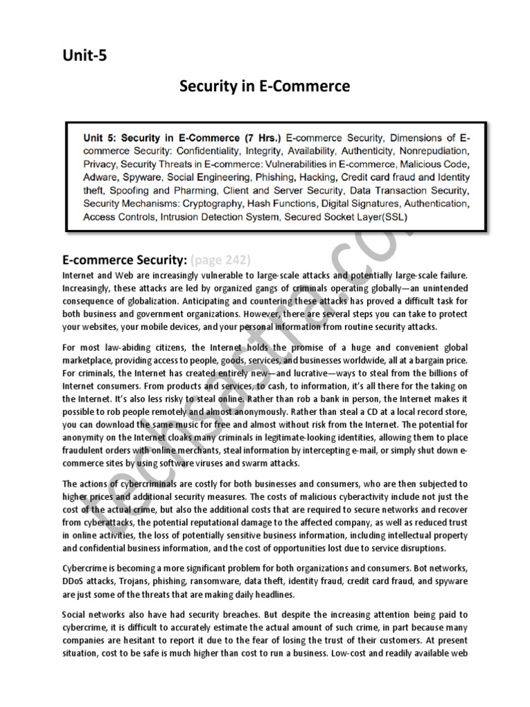 Key Dimensions of E-Commerce Security | PDF | Key (Cryptography ...