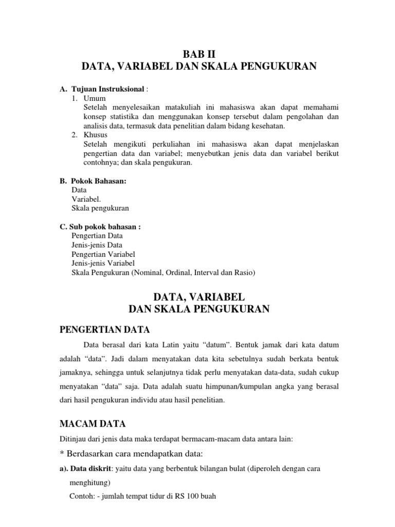 Data Variabel Dan Skala Pengukuran