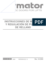 Instrucciones de Montaje Y Regulación de Puertas de Rellano: Automatic Doors For Lifts