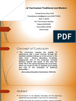 Concept of Curriculum-Traditional and Modern.