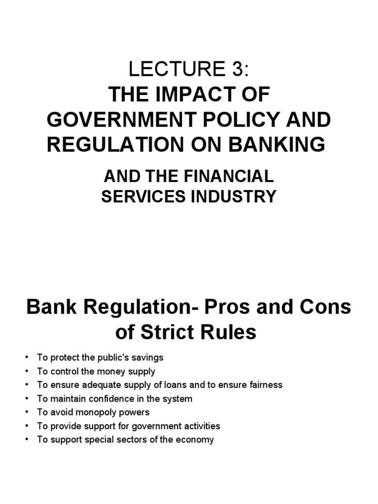 The Impact of Government Policy and Regulation On Banking | PDF | Banks ...