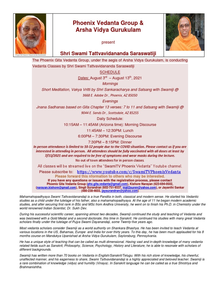 Swamitv Phoenix Flier 21 Pdf Vedanta Sanskrit