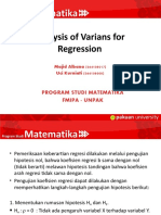 Analysis of Varians For Regression