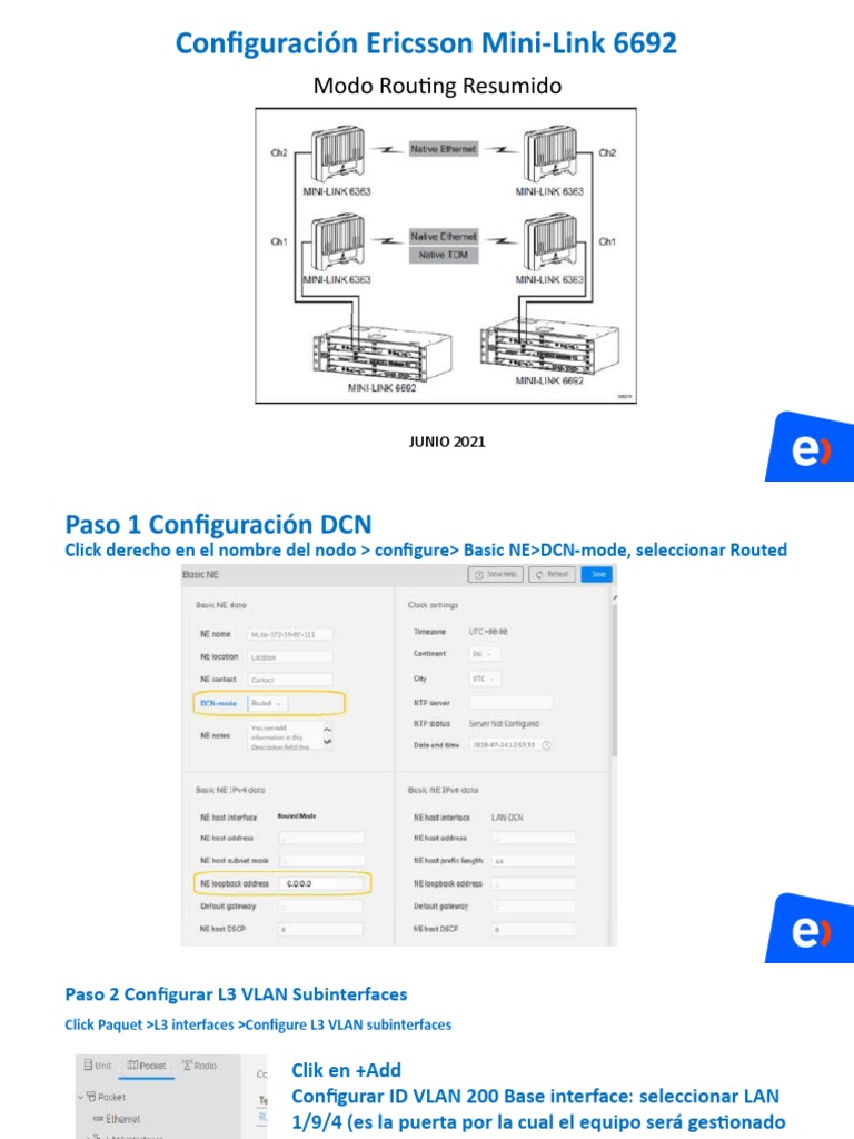 Configuración Mini-Link 6692: Routing L3 | PDF | Enrutador (Computación ...
