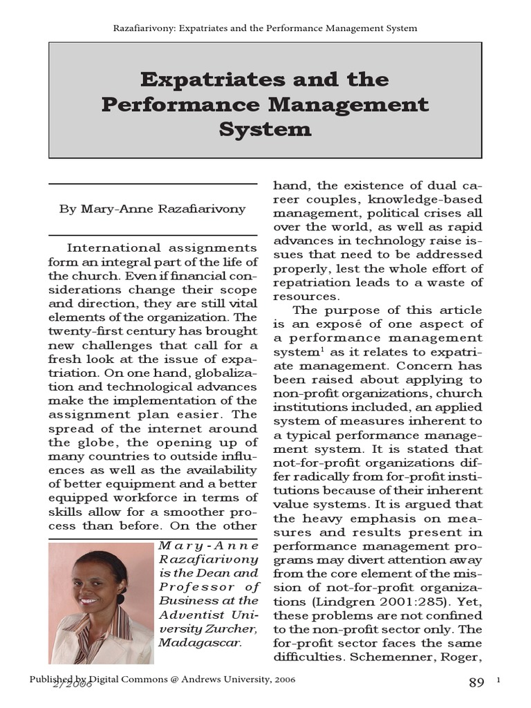 Expatriate Performance Management Insights | PDF | Employment | Leadership