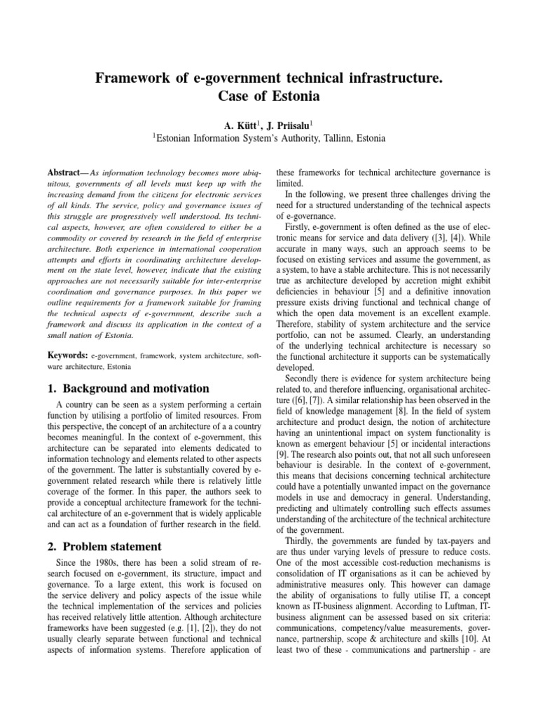 Estonia's E-Government Technical Framework | PDF | E Government | System
