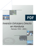 Inversiones en Honduras Entre 1993 a 2003 Ied93-03