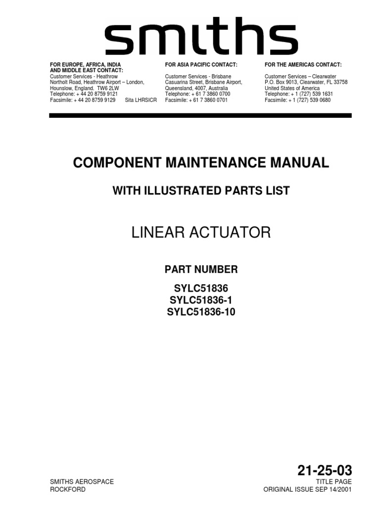 Linear Actuator Component Maintenance Manual PDF Personal