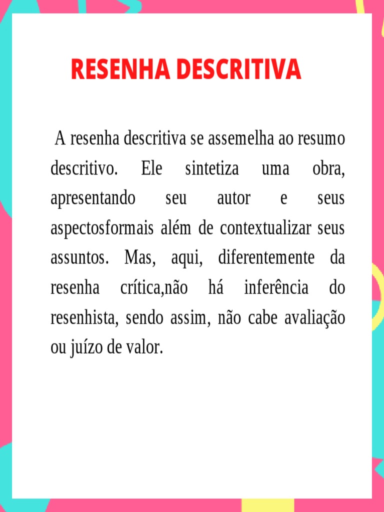 O que é uma Resenha Descritiva | PDF
