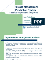 Analysis and Management of Production System: Lesson 05: Organizational Arrangement