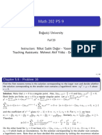 Math 202 PS 9: Bo Gazi Ci University