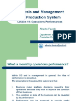 Analysis and Management of Production System: Lesson 19: Operations Performances