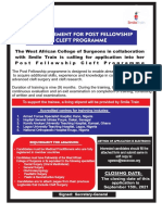 Adverttisement For Post Fellowship Cleft Programmge August 20